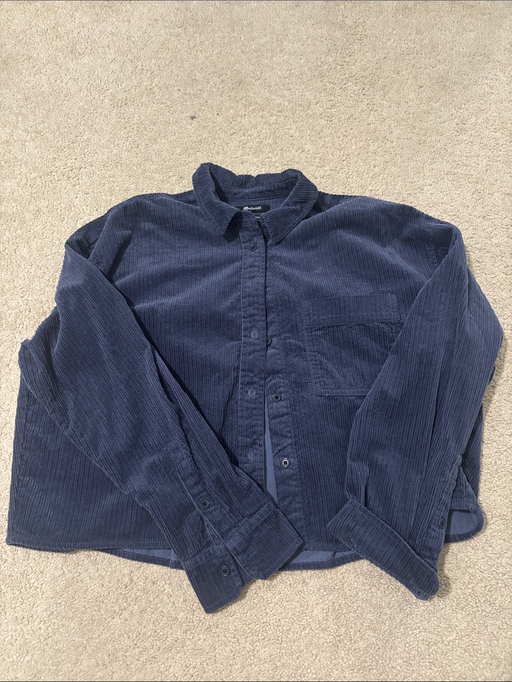 Madewell Navy Blue Corduroy Button-Down Shirt
